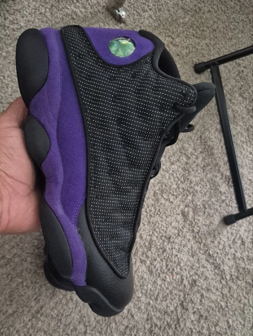 Jordan 13 No Box. Black & Purple Retro Basketball Sneakers
